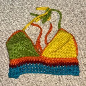 Colorful Crochet Halter Top